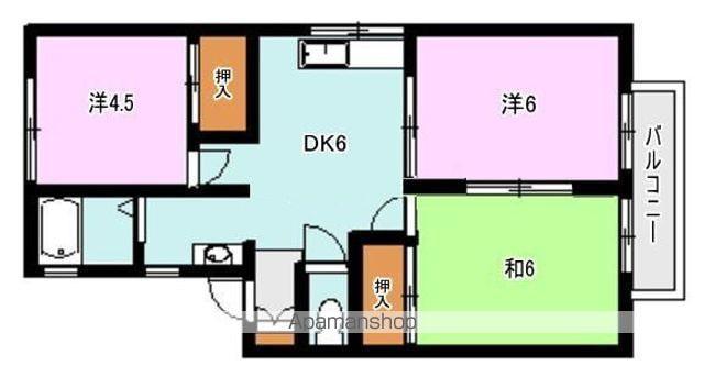コンフォート伊敷台(3DK/1階)の間取り写真