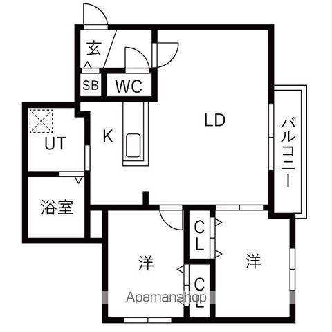 TERRACE SOEN(2LDK/3階)の間取り写真