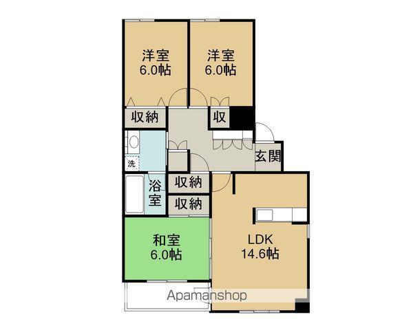 東峯プレイス(3LDK/7階)の間取り写真