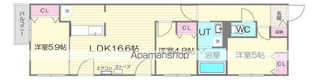 ETERNITY東札幌(3LDK/4階)の間取り写真