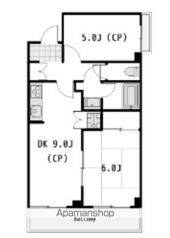 松戸竹ヶ花パークハウス(2DK/3階)の間取り写真