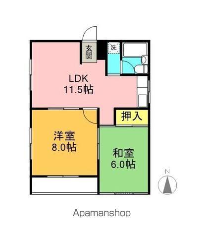 フォレストハイツ(2LDK/2階)の間取り写真