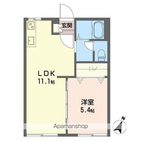 月ヶ丘ハイツ(1LDK/1階)の間取り写真