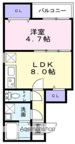 EIJU富士見台駅前(1LDK/2階)の間取り写真