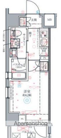 クレヴィスタ阪東橋3(1K/11階)の間取り写真