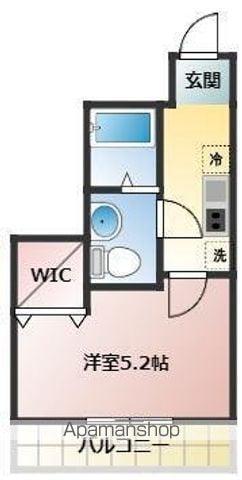 ヒルズ八柱Ⅱ(1K/1階)の間取り写真