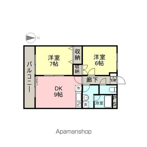 スタフィリア(2DK/2階)の間取り写真