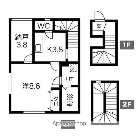 ルミエールⅡ(1K/3階)の間取り写真