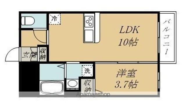 シャーメゾン国見ケ丘(1LDK/1階)の間取り写真