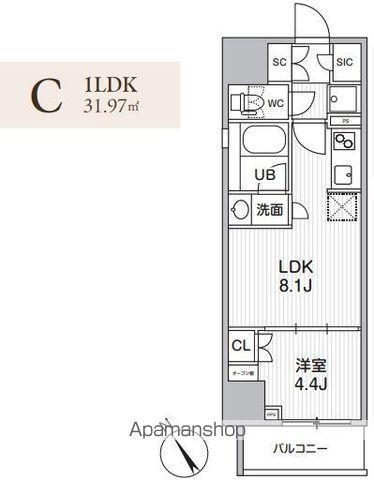 グランエール西日暮里ノース(1LDK/2階)の間取り写真
