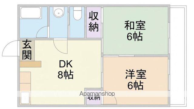 ローズ名草(2DK/2階)の間取り写真