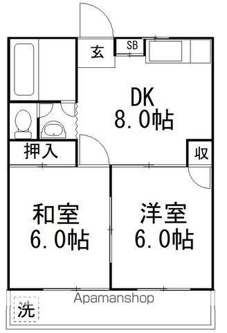 モアステージ(2DK/2階)の間取り写真