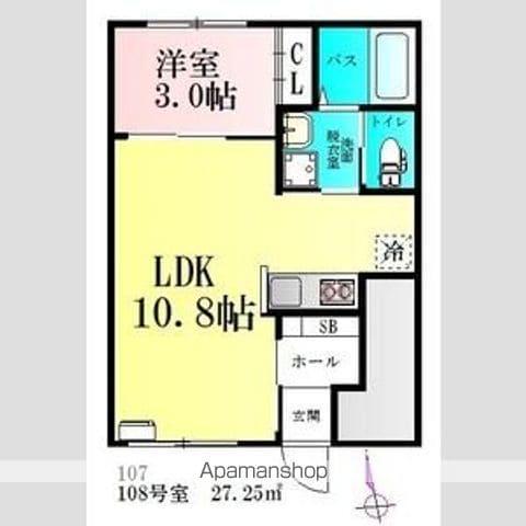 CLOUDNINE台原(1LDK/1階)の間取り写真