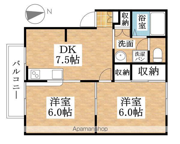 プレジールタクミA棟(2DK/1階)の間取り写真