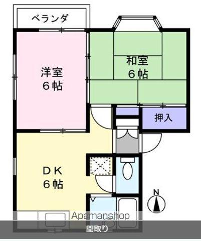 サングリーン(2DK/2階)の間取り写真