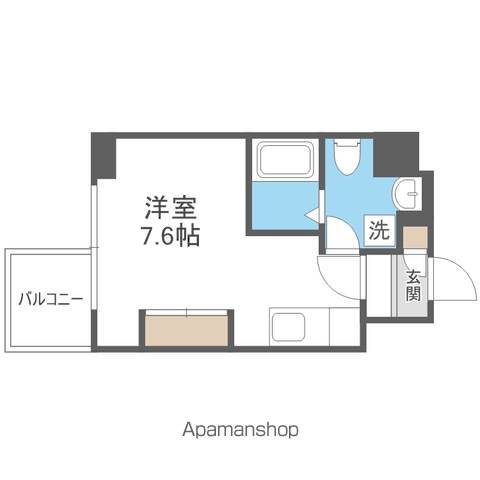 レジデンス札幌北18条(ワンルーム/9階)の間取り写真