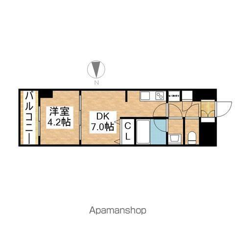 ルネフラッツ今池駅前サウス(1DK/12階)の間取り写真