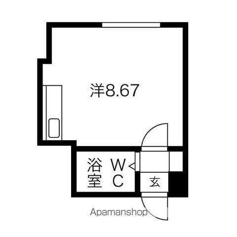 ベルビューブラン(ワンルーム/3階)の間取り写真