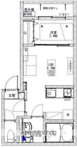 KEIAI RESIDENCE 新柏(1LDK/1階)の間取り写真