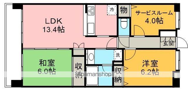 ライオンズマンション川越駅東(2SLDK/11階)の間取り写真