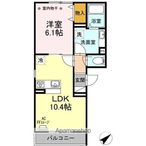 STELLA(1LDK/3階)の間取り写真