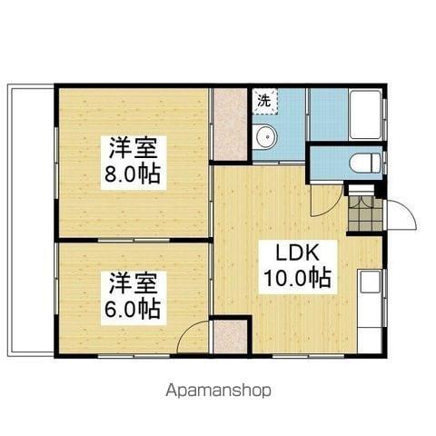 東石井ハイツ(2LDK/3階)の間取り写真