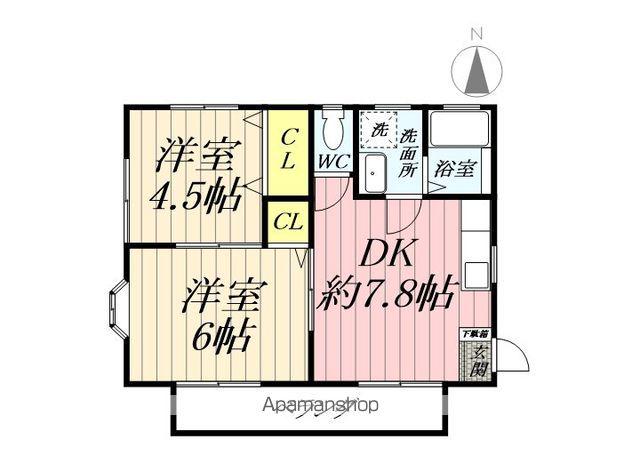 ミノヤホーム(2DK/2階)の間取り写真