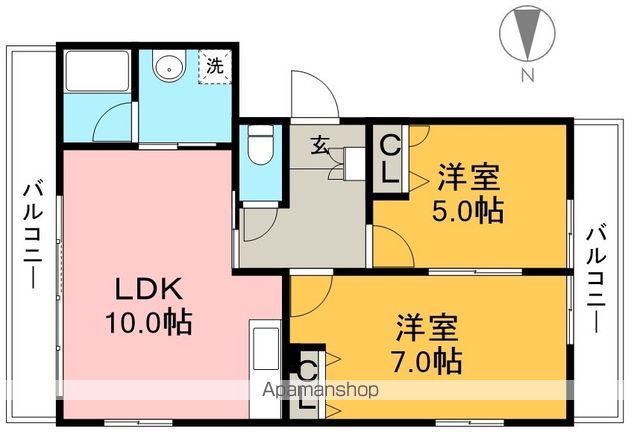 サンマリン横浜(2LDK/3階)の間取り写真