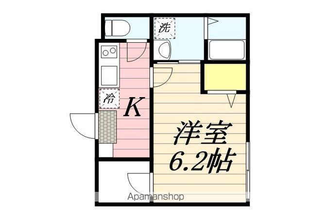 アイランドヴィラ箱崎(1K/1階)の間取り写真