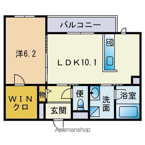 GENIUS大橋(1LDK/3階)の間取り写真