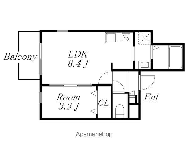 CHERIM中村公園ONYX(1LDK/1階)の間取り写真