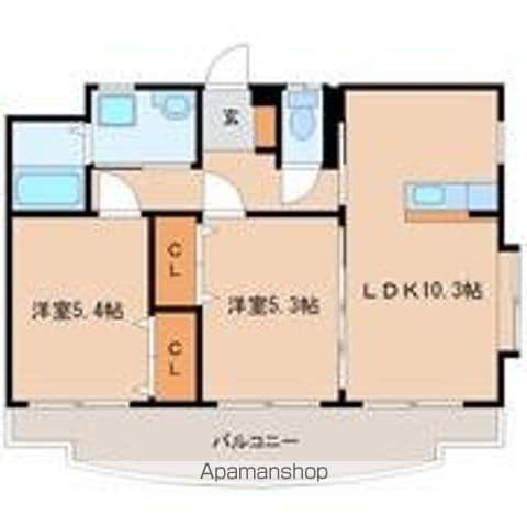 ジョイスソレイユ(2LDK/1階)の間取り写真