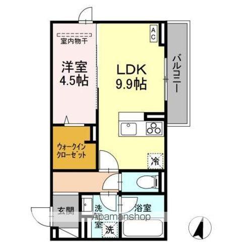 DーROOMCIX(1LDK/2階)の間取り写真