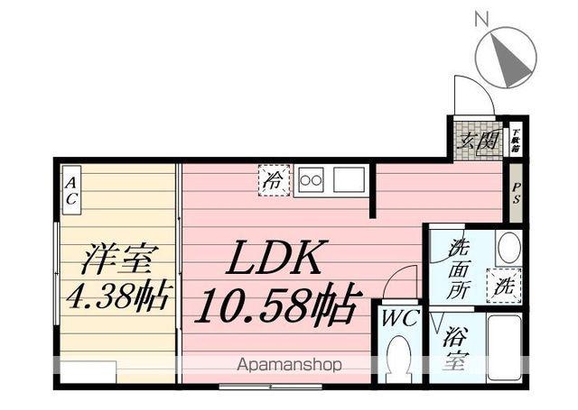 グランディール羽村(1LDK/3階)の間取り写真
