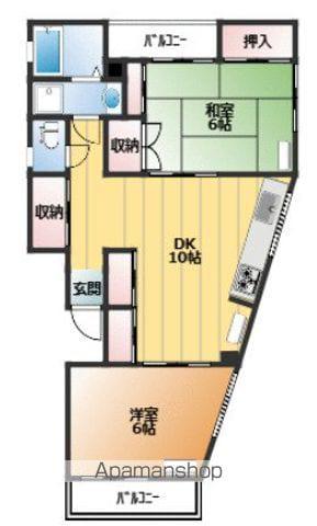 ドミールK(2DK/2階)の間取り写真