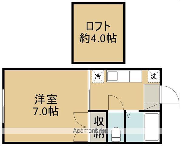 プリンスコートオークA棟(1K/1階)の間取り写真