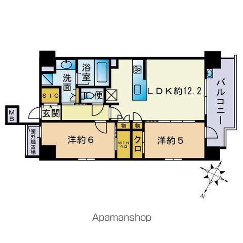オープンレジデンシア渡辺通南(2LDK/6階)の間取り写真