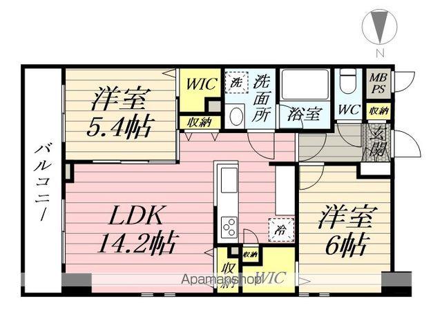 NEO GRACE(2LDK/5階)の間取り写真