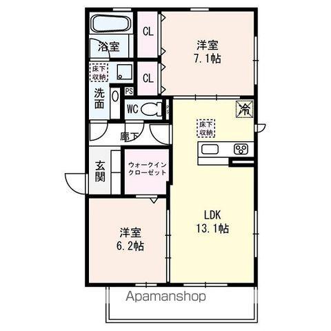 ステーブルコート淡海(2LDK/1階)の間取り写真