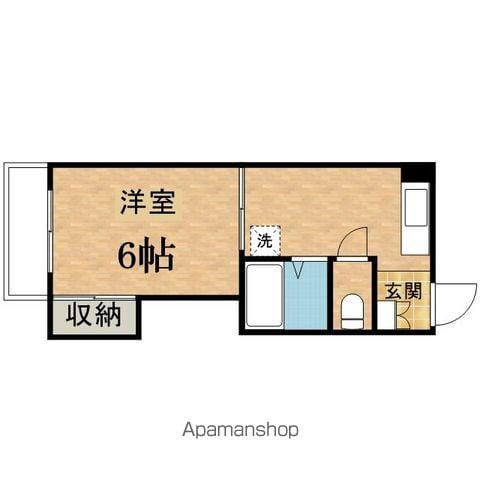 京王電鉄相模原線 京王堀之内駅 徒歩11分 3階建 築38年(1K/3階)の間取り写真