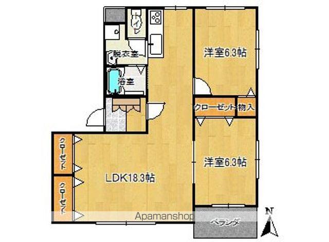 グランエスポワールⅤ(2LDK/2階)の間取り写真