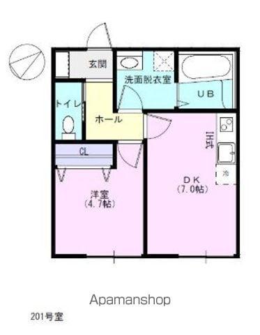 クライム3(1DK/2階)の間取り写真