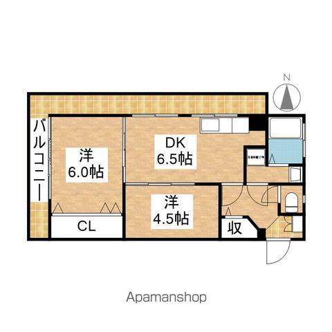 名豊第2ビル(2DK/4階)の間取り写真