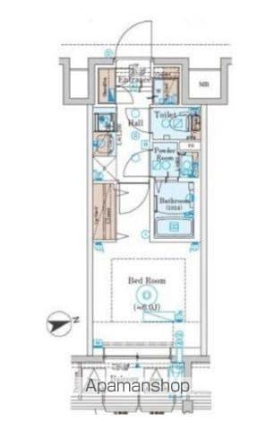 ジェノヴィア綾瀬Ⅱ(1K/15階)の間取り写真