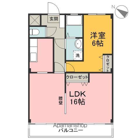 イーストワン高見原(1LDK/3階)の間取り写真