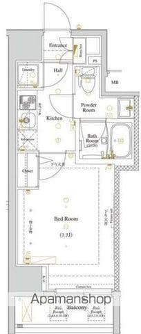 ガリシア中野弥生町(1K/4階)の間取り写真