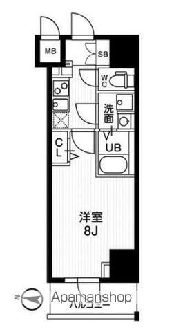 ジェノヴィア両国Ⅳスカイガーデン(1K/7階)の間取り写真