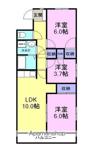アリエッタ(3LDK/1階)の間取り写真