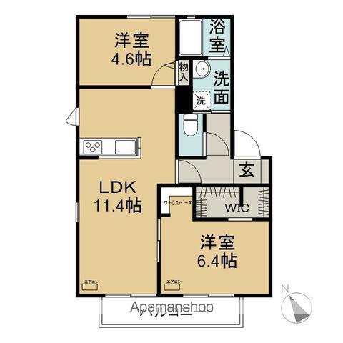 PATIO泉(2LDK/2階)の間取り写真