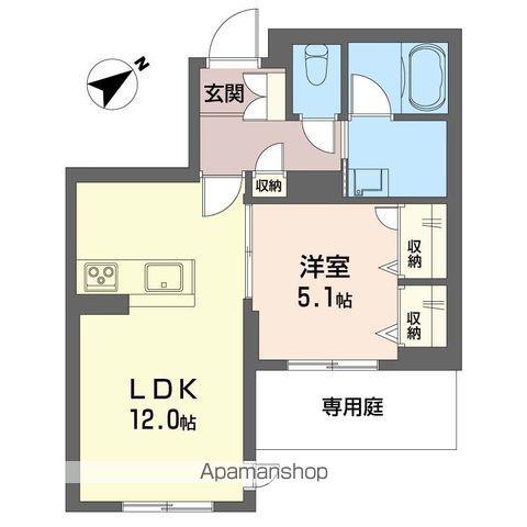 サン戸田公園(1LDK/1階)の間取り写真